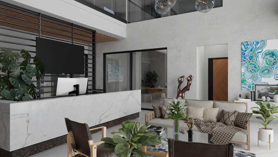 Finished lobby at 13 Haining Road