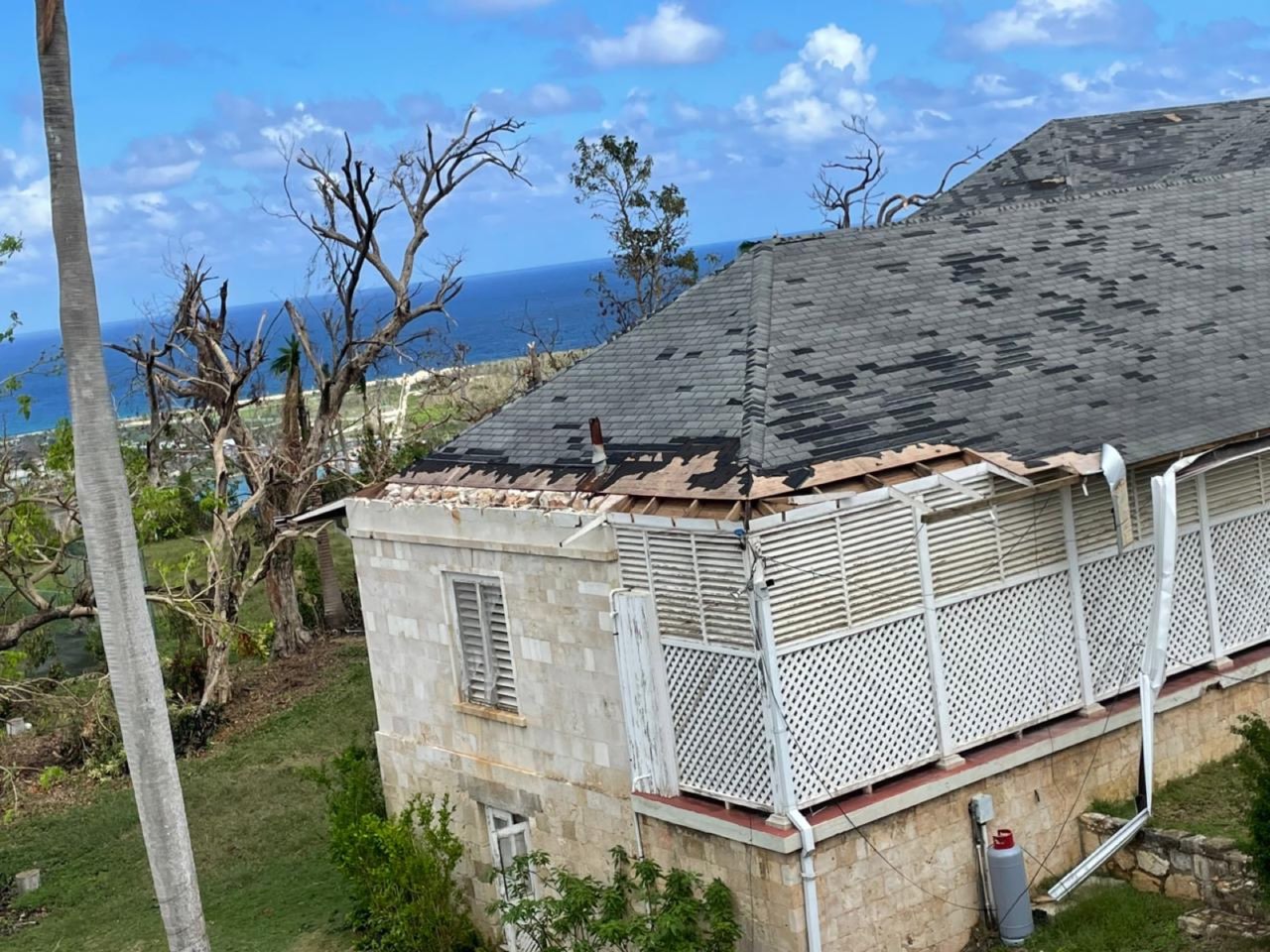 Hurricane Damage Assessments — roof damage, discovery bay