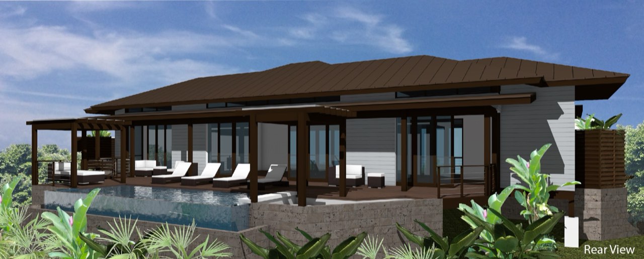 Ocean Ridge Villa, Great Guana Cay — render — rear view